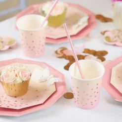 Illume Partyware Pink + Peach Dessert Plates TABLEWARE