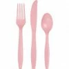 Favor Lane Bridal Shower/Hens Party Light Pink Plastic Cutlery 24Pk