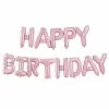 Ginger Ray Pastel Matte Pink Foil 'Happy Birthday' Balloon Bunting Letter + Word Balloons