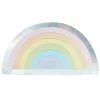 Ginger Ray Pastel + Iridescent Rainbow Shaped Paper Plates TABLEWARE