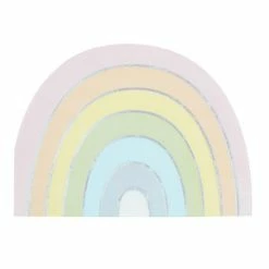 Ginger Ray Pastel + Iridescent Rainbow Shaped Paper Napkins Napkins - Prints + Shapes