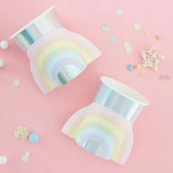 Ginger Ray Pastel + Iridescent Rainbow Paper Cups