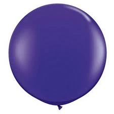 Qualatex 90cm Jumbo Round Balloon - Purple 75cm + 90cm Round Latex Balloons