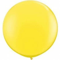 Qualatex Jumbo Round Balloon - Yellow 75cm + 90cm Round Latex Balloons