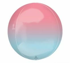 Favor Lane Ombré 40cm Shiny Orbz Balloon - Red + Blue Foil Balloon Balls + Orbz