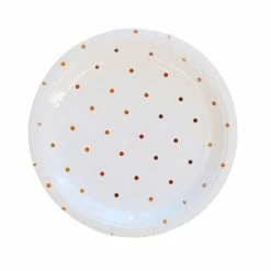 Illume Partyware Wedding Tableware Rose Gold Spot Paper Dessert Plates