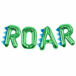 Ginger Ray Letter + Word Balloons Foil Green 'ROAR' Dinosaur Party Balloon - Roarsome