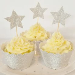 Illume Partyware WEDDINGS Silver Glitter Cupcake Wrappers
