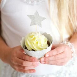 Illume Partyware WEDDINGS Silver Glitter Cupcake Wrappers