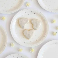 Illume Partyware Silver Spot Paper Dessert Plates Wedding Tableware