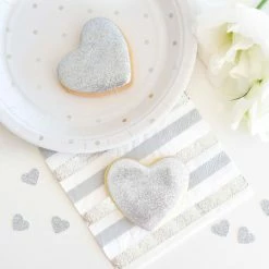 Illume Partyware Silver Spot + Stripe Beverage Napkins WEDDINGS