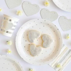 Illume Partyware Silver Spot Paper Dessert Plates Wedding Tableware