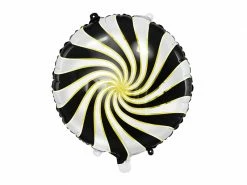 PartyDeco Candy Swirl Balloon - Black Shape + Novelty Foil Balloons