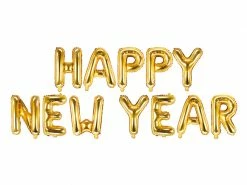 PartyDeco Gold Foil 'Happy New Year' Balloon Letter + Word Balloons