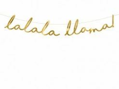 PartyDeco Paper Garlands + Buntings Lalala Llama Gold Paper Garland