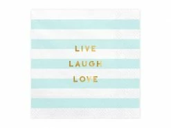 PartyDeco 'LIVE LOVE LAUGH' Paper Napkins
