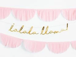 PartyDeco Paper Garlands + Buntings Lalala Llama Gold Paper Garland