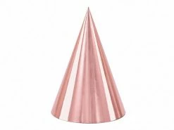 PartyDeco Rose Gold Party Hats 6 Pack
