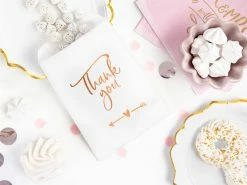PartyDeco Wedding Cake Accessories Thank You Treat Bags