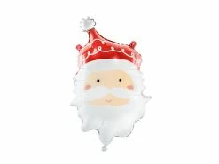 PartyDeco Santa Head Foil Shape Balloon Shape + Novelty Foil Balloons