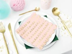 PartyDeco Powder Pink Tracing Pattern Napkins Napkins - Prints + Shapes