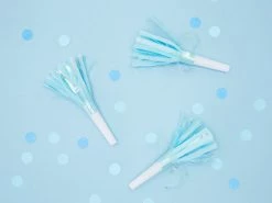 PartyDeco Party Props + Tattoos Blue Tassel Party Horns