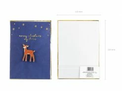 PartyDeco Merry Christmas My Deer Card With Enamel Deer Badge Cards