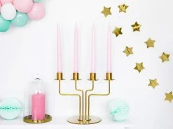 PartyDeco Pink 24cm Unscented Taper Candles - 10pk