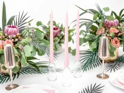 PartyDeco Pink 24cm Unscented Taper Candles - 10pk