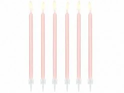 PartyDeco Birthday Candles - Pastel Pink 12pk
