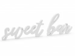 PartyDeco White Wooden 'Sweet Bar' Script Sign