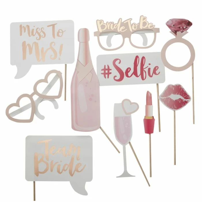 Ginger Ray Hen Party Photo Booth Props - Team Bride 3 Ginger Ray Hen Party Photo Booth Props - Team Bride
