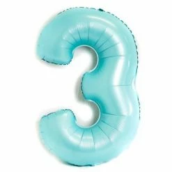 Favor Lane Pastel Blue 100cm Number 3 Balloon