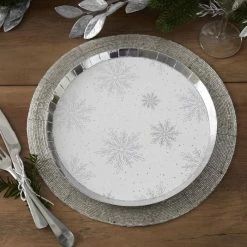 Ginger Ray Silver Foiled Snowflake Paper Plates TABLEWARE
