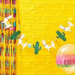 Ginger Ray Llama, Glitter Cactus And Pompom Bunting Paper Garlands + Buntings