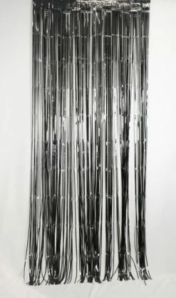 Favor Lane Metallic Black Fringe Curtain Backdrop