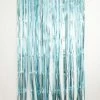 Favor Lane Metallic Light Blue Foil Fringe Curtain Backdrop