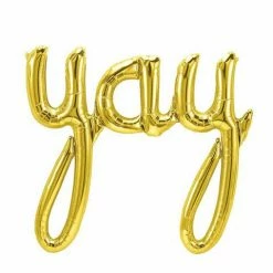 Favor Lane Foil Gold Script 'Yay' Balloon WEDDINGS