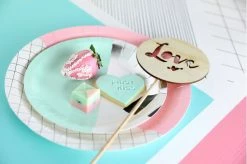 Shartruese Round Wooden 'Love' Cake Topper