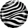 Favor Lane Shape + Novelty Foil Balloons Zebra Stripes Round Foil Balloon