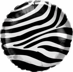 Favor Lane Shape + Novelty Foil Balloons Zebra Stripes Round Foil Balloon